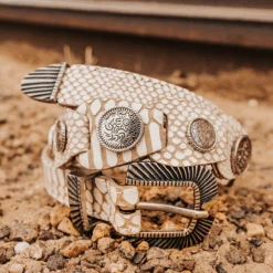 Coin Belt - White Snake