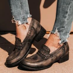 Myla - Black Distressed
