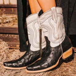 Warrick - Black Ostrich Multi