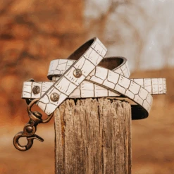 Dog Leash - White Croco